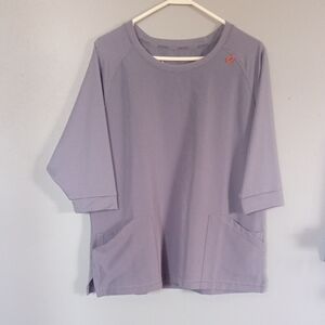 Jockey Grey Size Large 1/2 Sleeve Scrub Top
